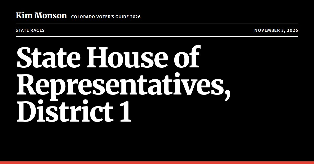 Colorado State Representative District 1 Candidates 2026 | Kim Monson